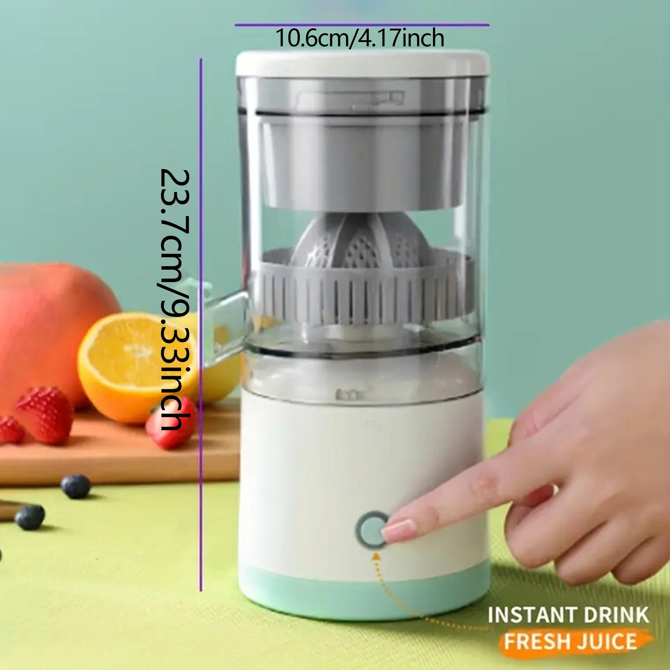 Exprimidor de limón automático portátil Citrus Master con diseño recargable por USB, exprimidor multifuncional para extracción de jugo fresco, elementos esenciales de cocina compactos con fácil limpieza