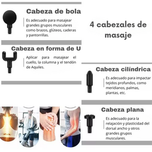 Pistola de fascia portátil Masaje de tejido profundo Mini equipo de masaje de velocidad ligera y ajustable adecuado para todo el cuerpo