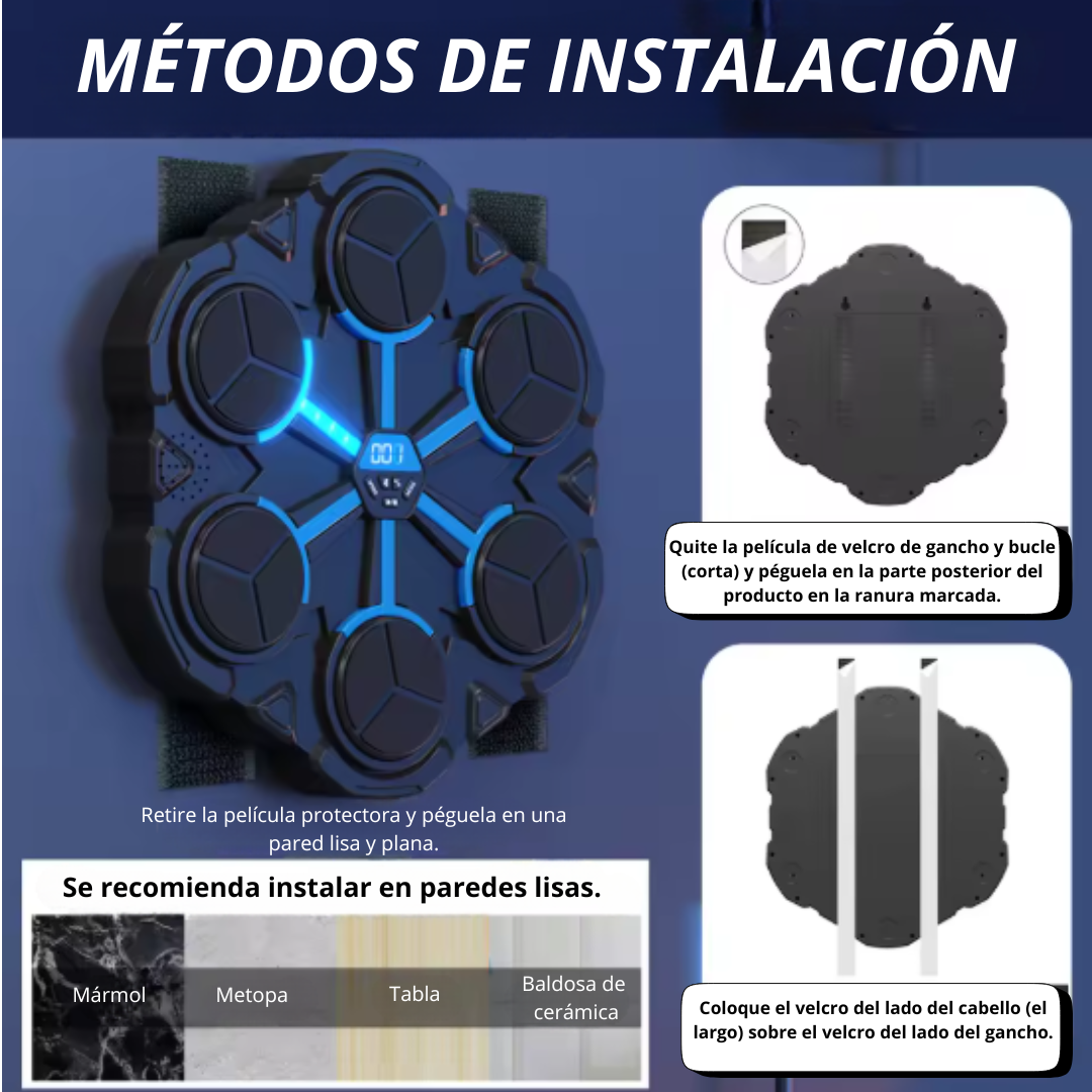 Máquina de boxeo inteligente con música Bluetooth, descompresión, lucha, fitness, boxeo en casa, objetivo de pared, entrenador de boxeo, accesorios de boxeo