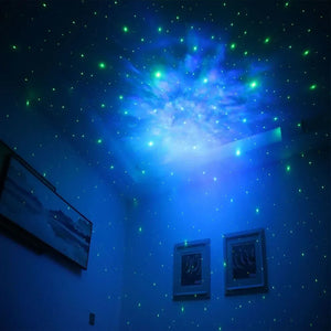 Luz de proyección de astronauta, decoración de dormitorio, luz de noche superior con guitarra de estrella, luz de atmósfera láser de estrella completa