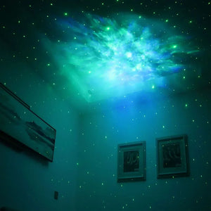 Luz de proyección de astronauta, decoración de dormitorio, luz de noche superior con guitarra de estrella, luz de atmósfera láser de estrella completa