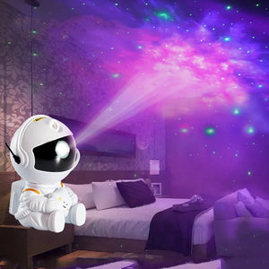 Luz de proyección de astronauta, decoración de dormitorio, luz de noche superior con guitarra de estrella, luz de atmósfera láser de estrella completa