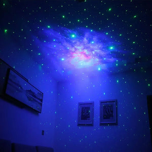 Luz de proyección de astronauta, decoración de dormitorio, luz de noche superior con guitarra de estrella, luz de atmósfera láser de estrella completa