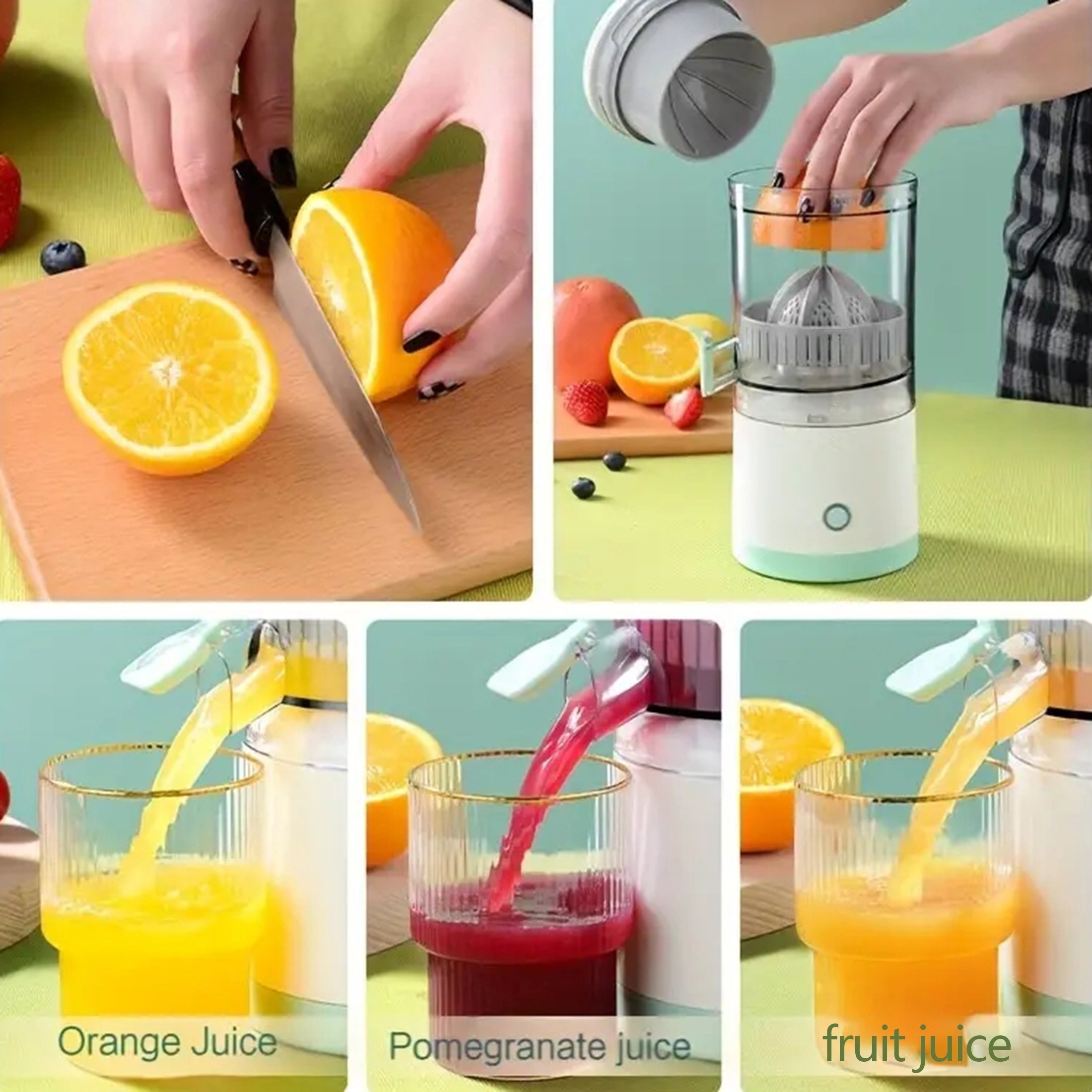 Exprimidor de limón automático portátil Citrus Master con diseño recargable por USB, exprimidor multifuncional para extracción de jugo fresco, elementos esenciales de cocina compactos con fácil limpieza